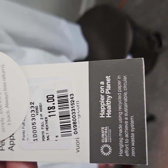 Gray Zip-Up Hoodie By Vuori.never Worn Tags - Picture 4 of 6